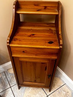 Solid Pine Wood Nightstand Cabinet