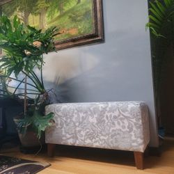 Reupholstered Mineral Mint Cocktail Ottoman or Two Seater Lounge Chair / Modern Entree Bench