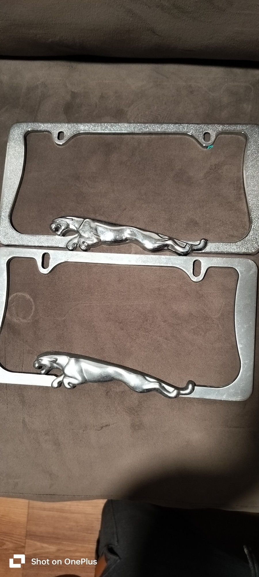 Jaguar license plate steel trims