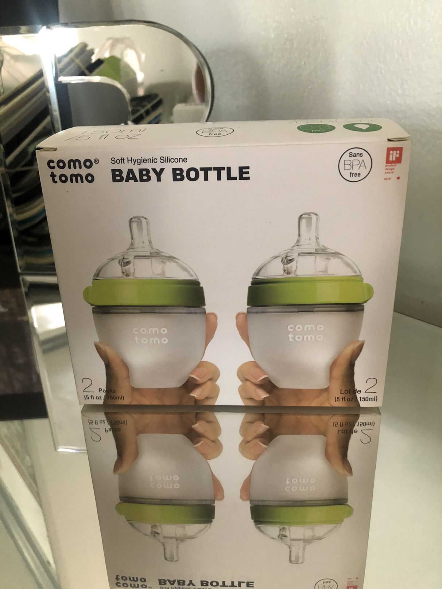 Comotomo Natural Feel Silicone 5 oz Baby Bottle - 2 Pack 