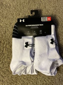 UA Performance Tech No Show Socks, 6 Pairs