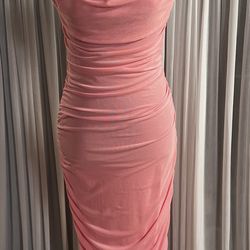 Pink Maxi Dress With Side Slit