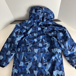 Lands End Boys Hooded Squall Blue Camoflage Insulated Jacket (10-12) gloves