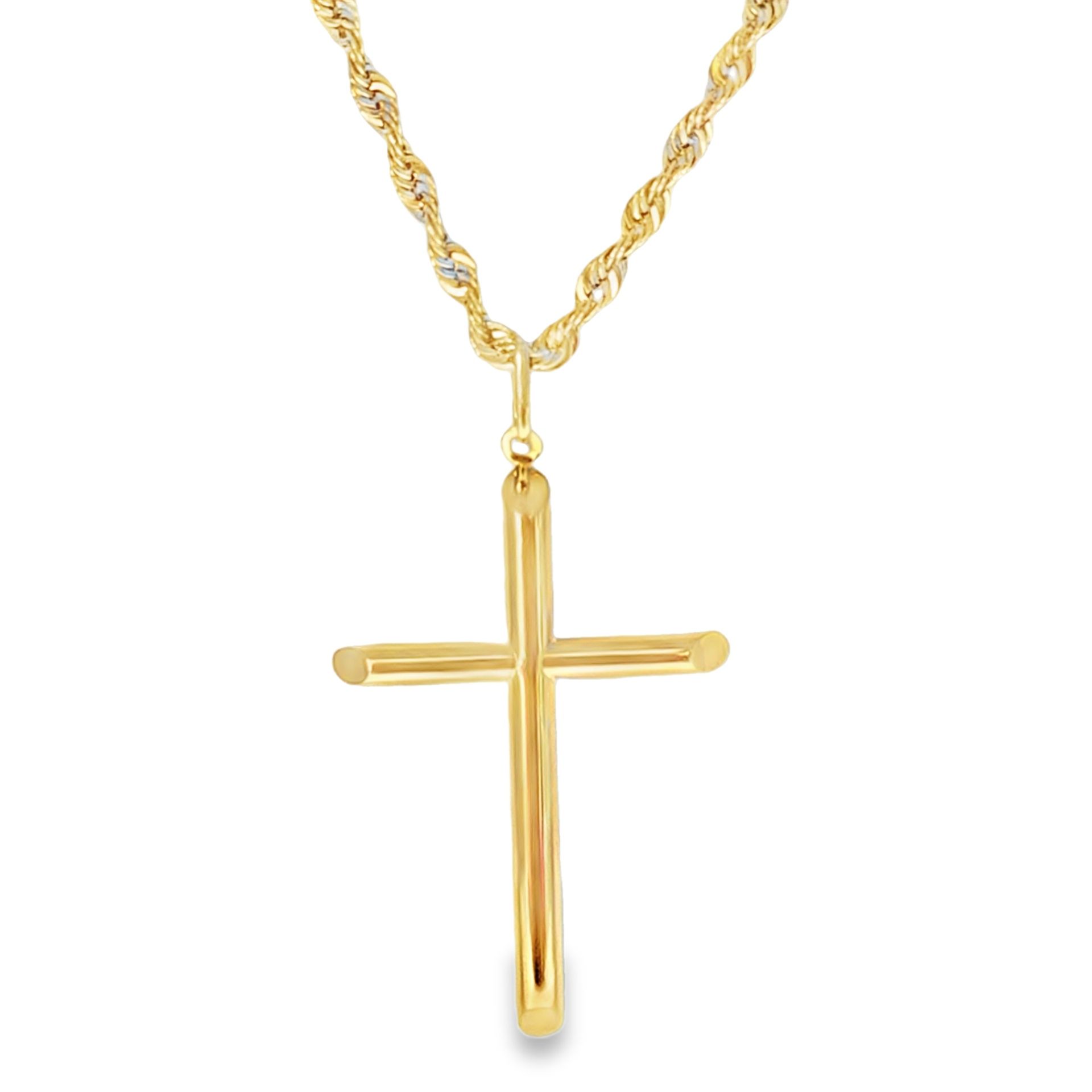 10k Yellow Gold Cross Chain Necklace