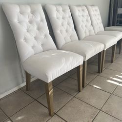 Restoration Hardware Martine Tuffed Dining Chair White