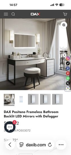 Positano Dax Led Mirror 72 In Long