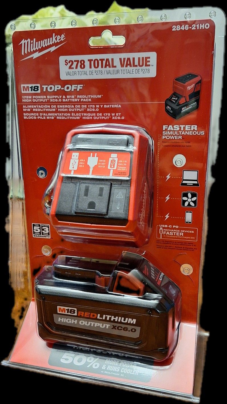 Milwaukee
M18 Inverter with 6.0 Ah Battery