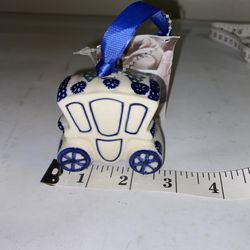 Boleslawiec Polish Pottery Christmas Ornament Stagecoach Carriage 