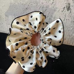 Retro Oversized Satin Polka Dot Hair Scrunchies