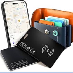 Apple MFi Certified Airtag Wallet Tracker Card 0.06in Slim 1 Pack- Rechargeable Smart Tracking Tags IP68 Waterproof, Works with Apple Find My, Bluetoo