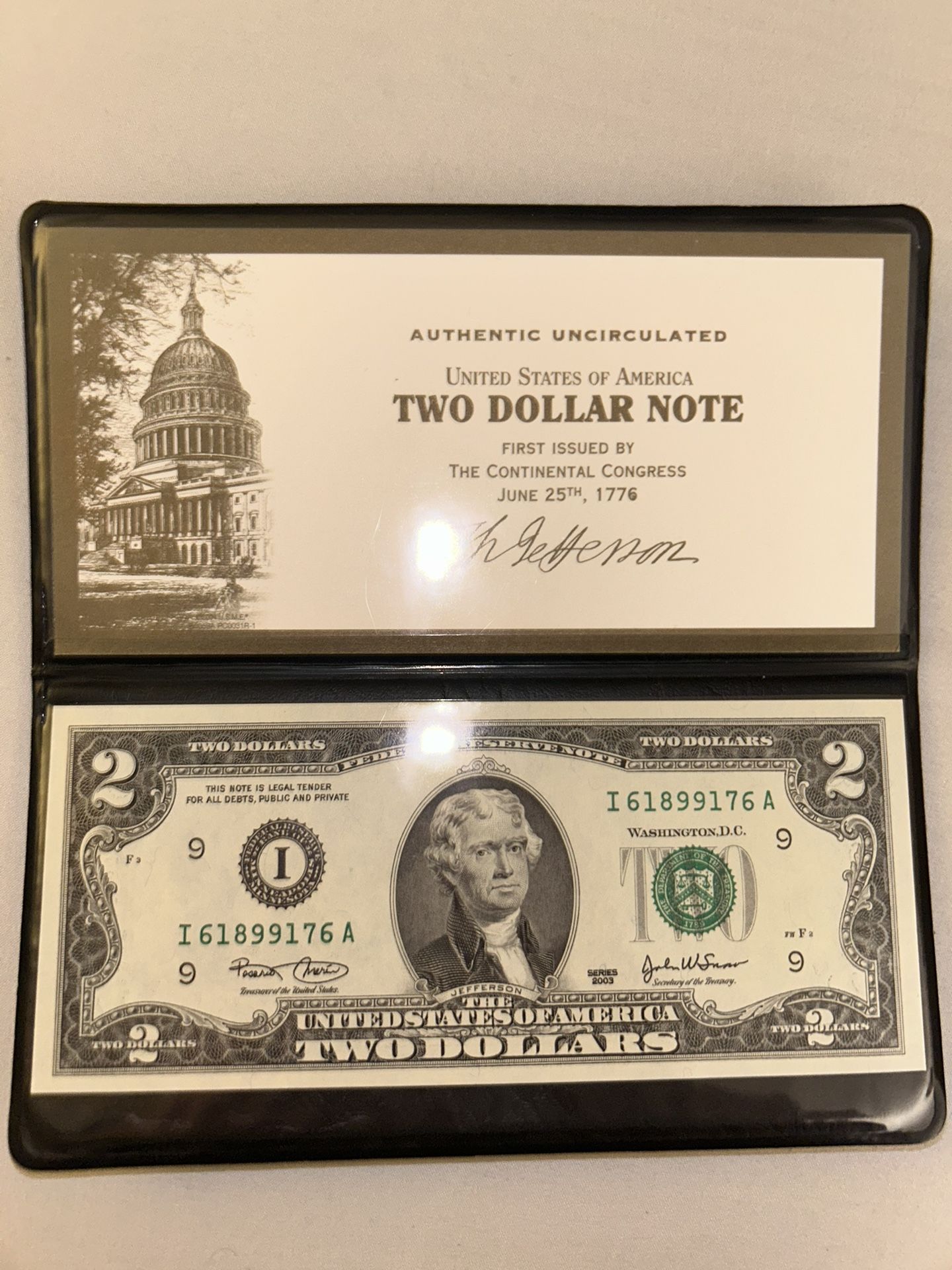 2 Dollar Green Seal 2003