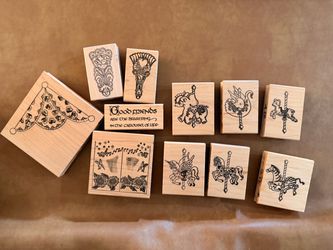 Carousel Themed Rubber Stamps