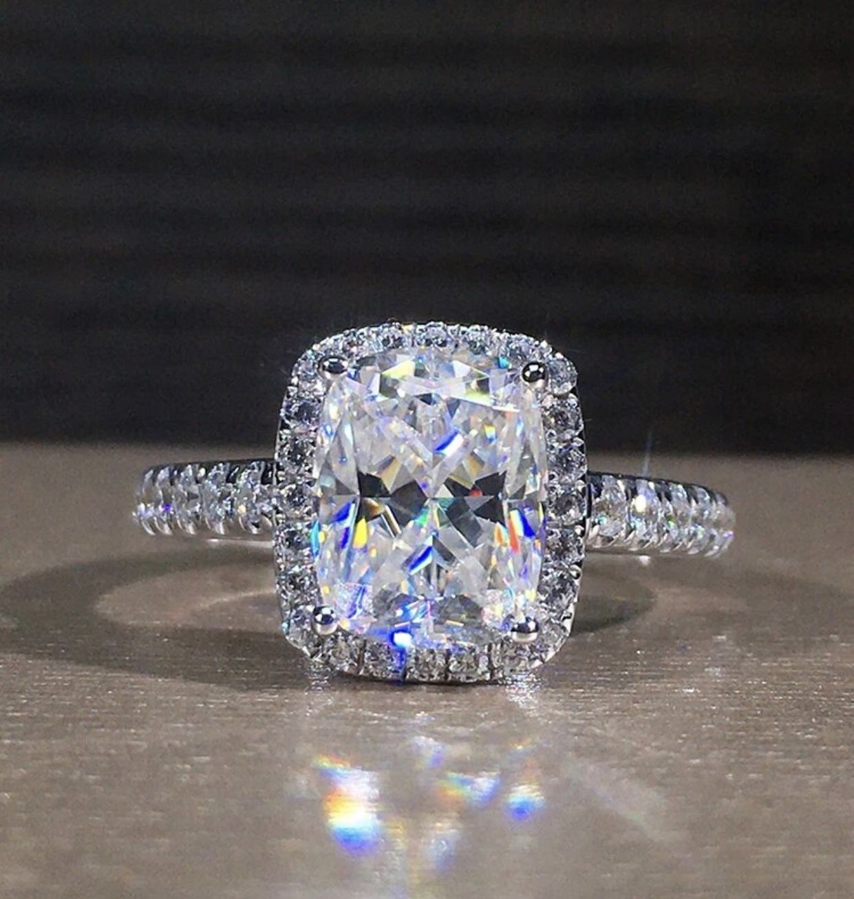 New 18k White Gold Engagement Ring