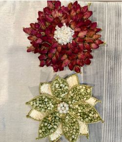 Handmade Dried Floral Decorative Ornaments Set of 2
