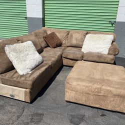 Brown Sectional Sofa with Ottoman.  FREE DELIVERY!!!!