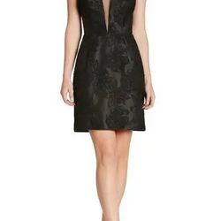 DRESS THE POPULATION 'KENNEDY' ILLUSIONS SHEATH DRESS