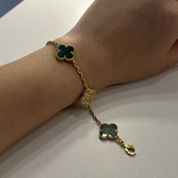 Gold And Green Van Cleef Bracelet 