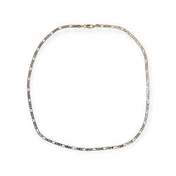 Sanctuaire Dainty Detailed Chain Necklace Silver Solid Gold 49 cm - 19.29 inch