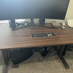 Vari Classic Electric Standing Desk - VariDesk Height Adjustable Sit/Stand Desk - Dual Motor with Memory Presets, Stable T-Style Legs - Gaming or Home