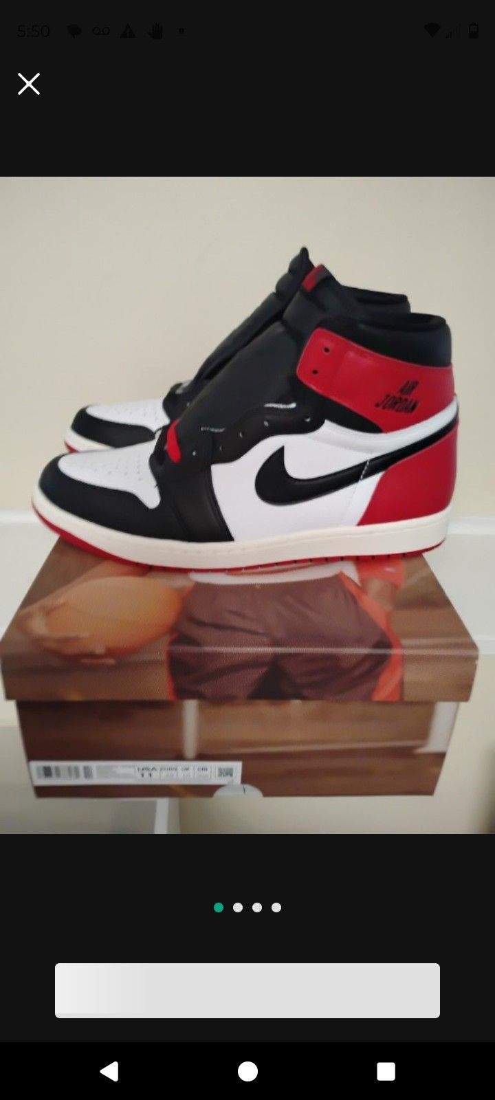 Deadstock Jordan Retro 1 Black Toe Remastered Sz 11 brand new in box comes with original receipt
