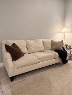 Cream Fabric Sofa and Chair