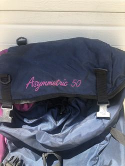 Vintage vaude asymmetric 50 hikers backpack and lightweight mont-bell seamless sleeping