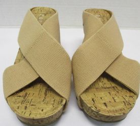 EUC ESPRIT Women’s Sandy Beige  Oceane cork  Wedge Slip In Sandals