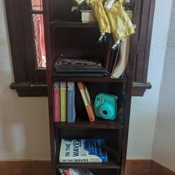 Two Wooden Espresso Colored Bookcases 