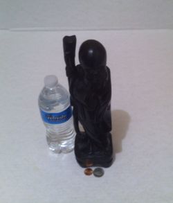 Vintage Wooden Asian Hand Carved Wooden Oriental Man, Statue, Figurine, Home Decor, 12" Tall, Table Display, Shelf Display, Quality Hard Wood