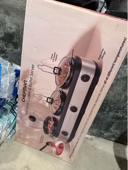 chefman triple slow cooker and buffet server
