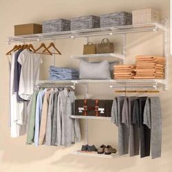 Homde Closet Organizer System Wall Mounted, 4-8 Ft Adjustable and Expandable