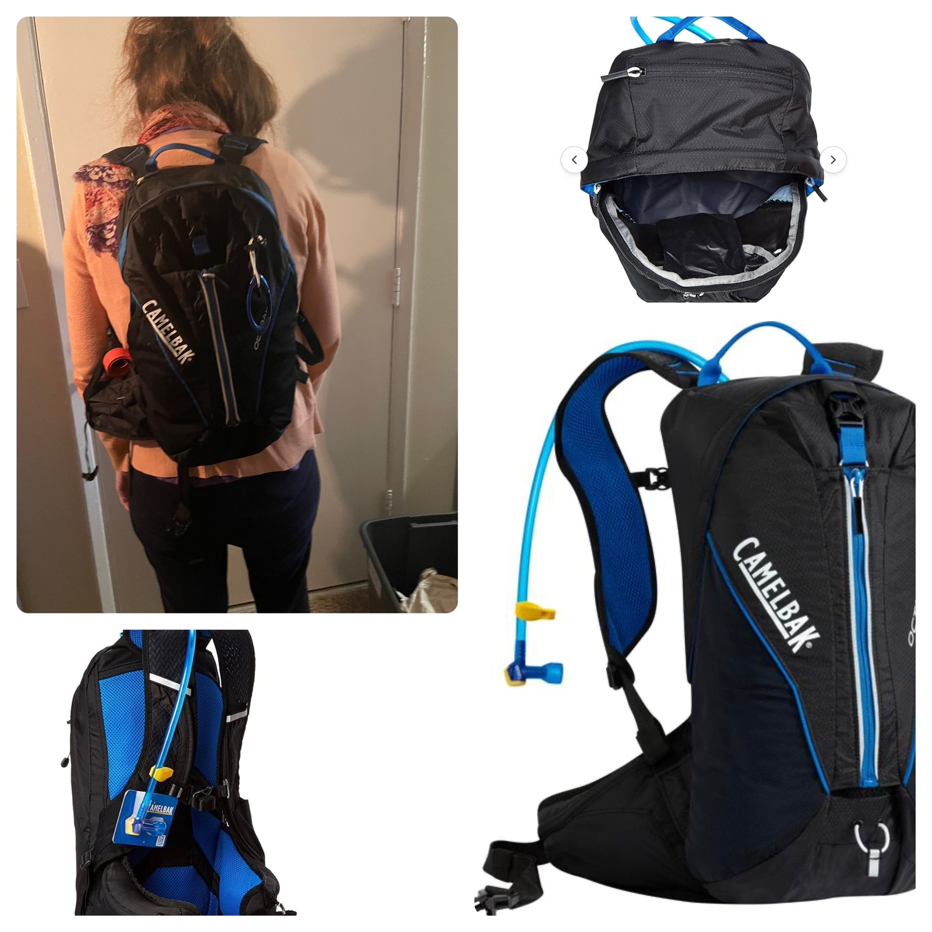 CamelBak Octane 18X hydration hiking backpack cycling blue and back