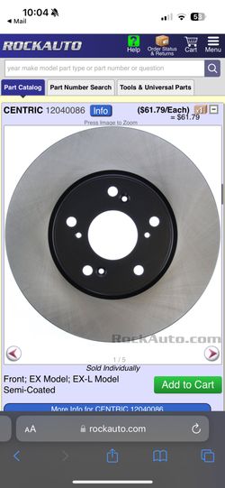 Honda Centric Front rotors 
