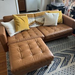 Ikea Leather Couch w/ FREE Ottoman