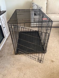Large Black Wire Dog Crate with Tray