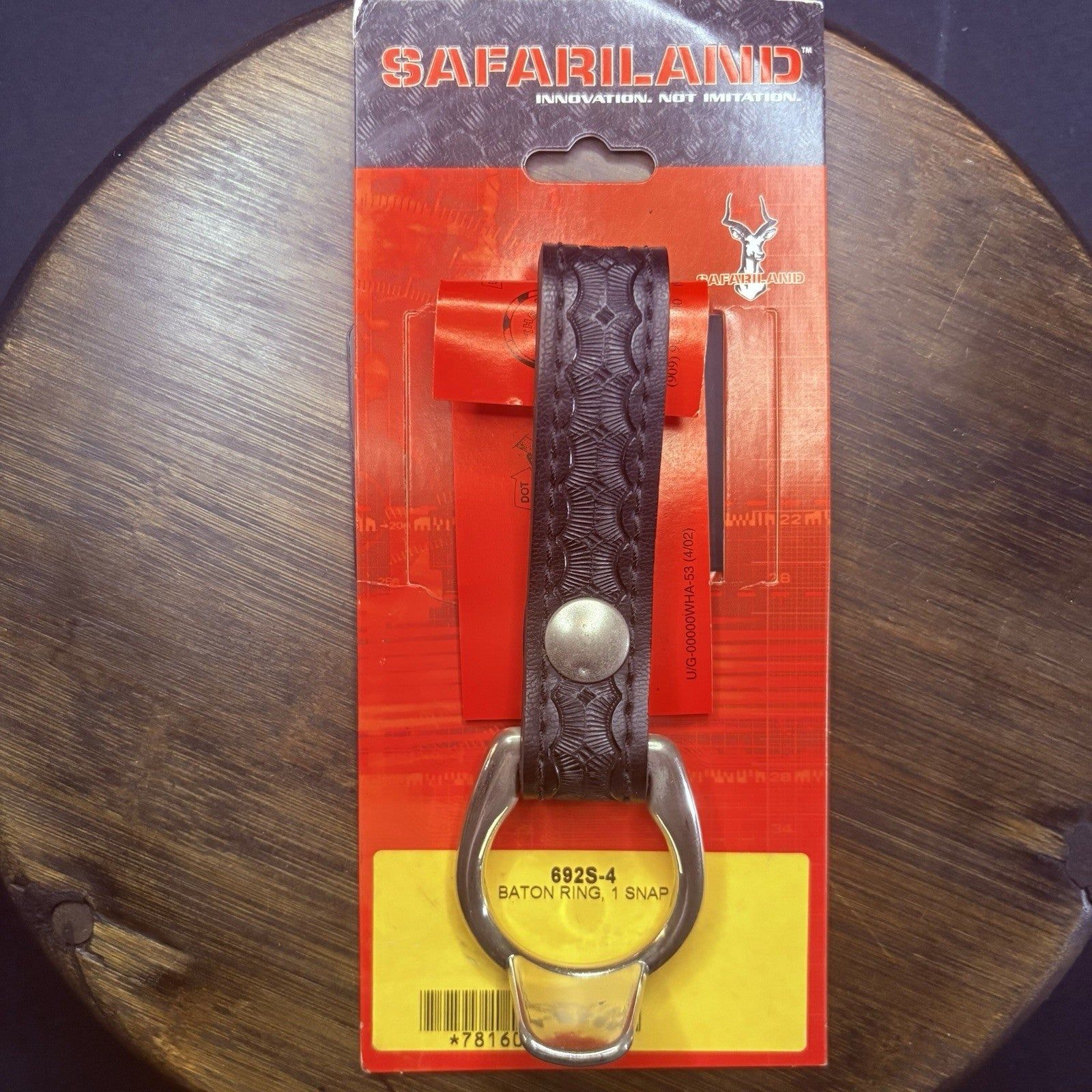 Safariland 692S Baton Ring Chrome Ring & Snap Black Basket Weave