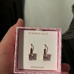 Brand New  Earrings Sterling Silver plated with rose gold