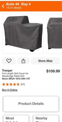Traeger Full Length Grill Cover for Woodridge Pellet Grill Store SKU# 1012-594-747