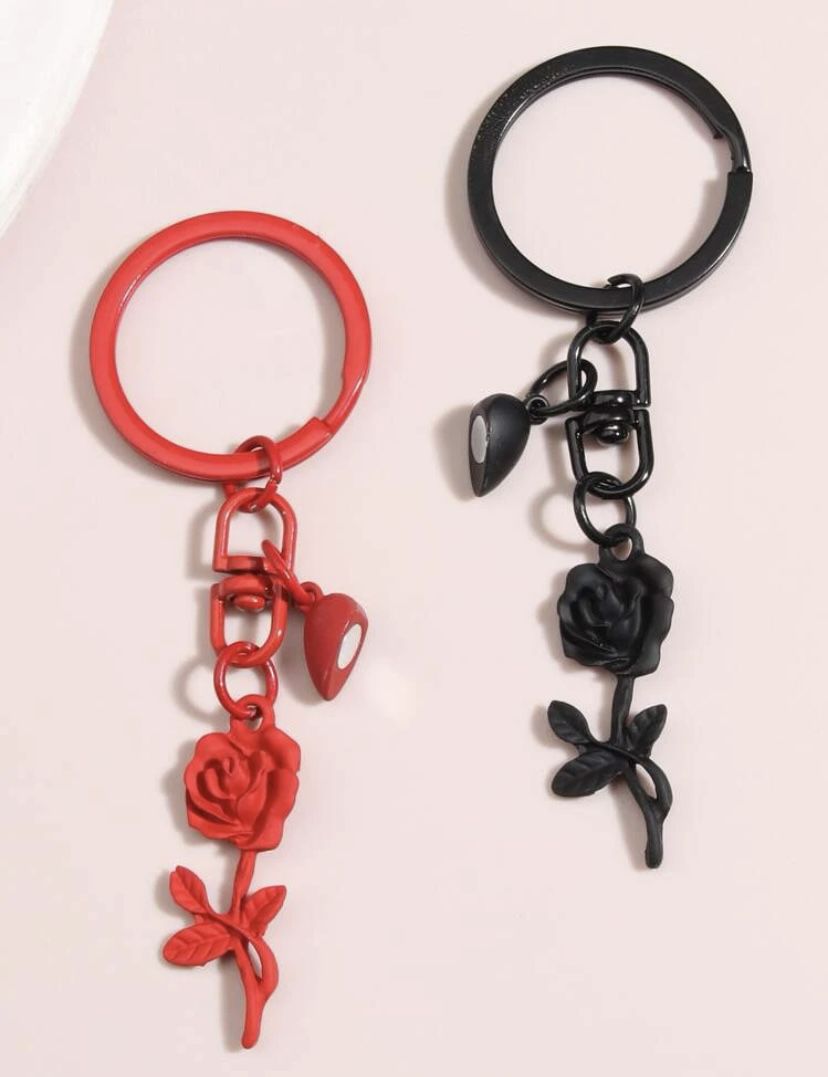 Couple Rose Keychains ❤️🖤 $6 