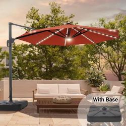 Simply Shade 11ft LED Solar Cantilever Patio Umbrella/New