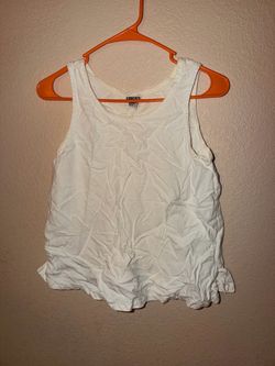 Vintage Chico's Linen Rayon Scoop Neck Tank Top Cream Off-White Size 0 Small