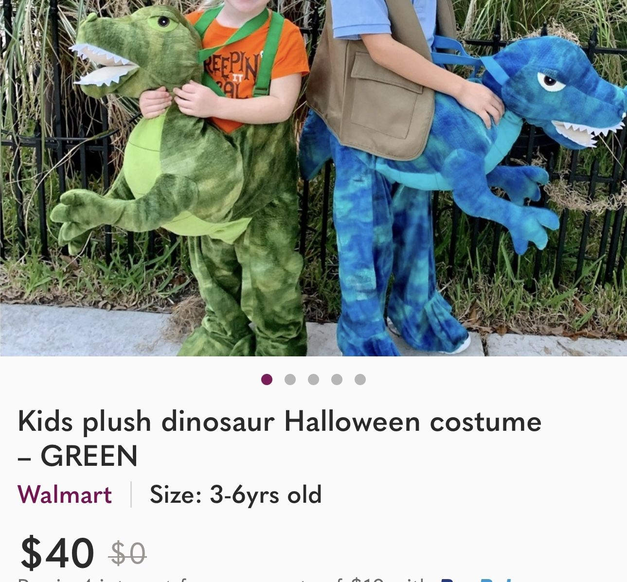 Kids T-Rex Walking Costume 