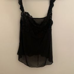 Black Mesh Crop Top