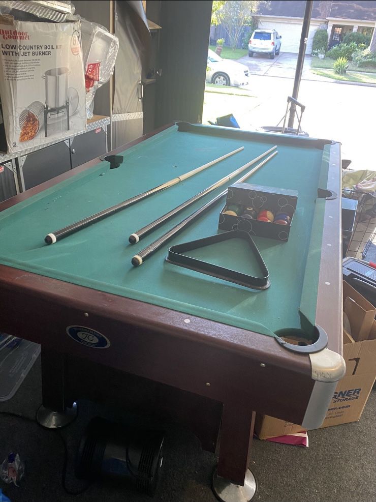 Great  pool table for sale. Tournaments Choice brand.  ..... The table is in really good condition rarely played on. Comes with all the cue sticks, an
