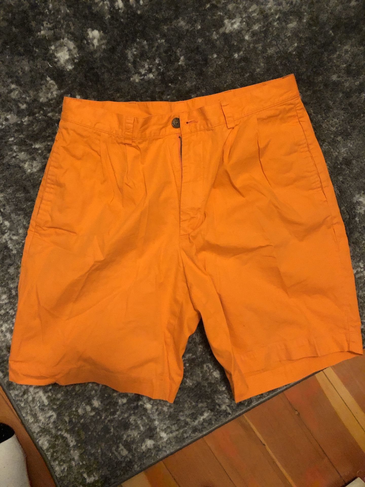 Mens 346 brooks brothers clemson or auburn orange game day shorts, size 34 reg