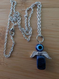 8x10mm Lapis Lazuli Evil Eye Necklace