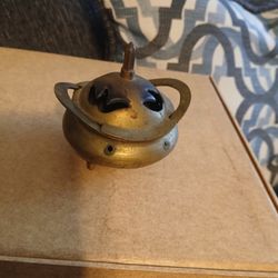 Antique  Chinese  Brass Tripod Incense  Burner 