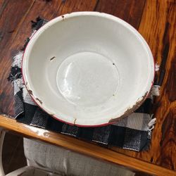 Vintage Porcelain Metal Bowl