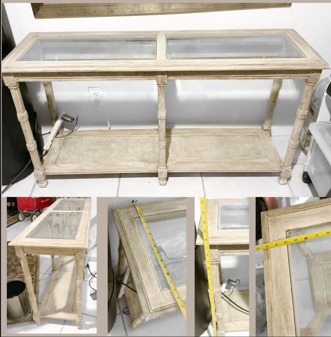 Shabby Chic White Washed Console Table