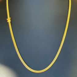 10k solid Yellow Gold brand New Cuban link 22” Chain necklace 18.4 grams 3.5mm